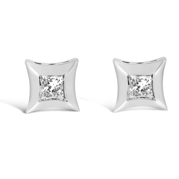 1/5 Ct. T.W. Invisible-Set Princess-Cut Diamond Stud Earrings in 10K Gold, photo 2