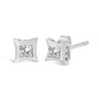 1/5 Ct. T.W. Invisible-Set Princess-Cut Diamond Stud Earrings in 10K Gold, photo 4