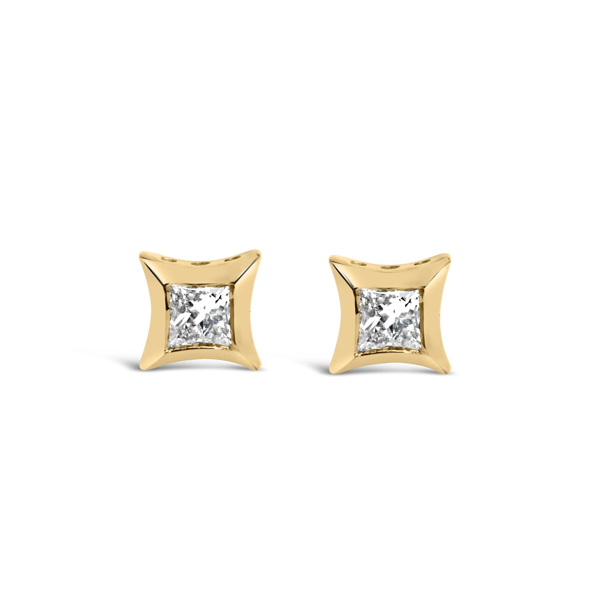 1/5 Ct. T.W. Invisible-Set Princess-Cut Diamond Stud Earrings in 10K Gold, photo 1