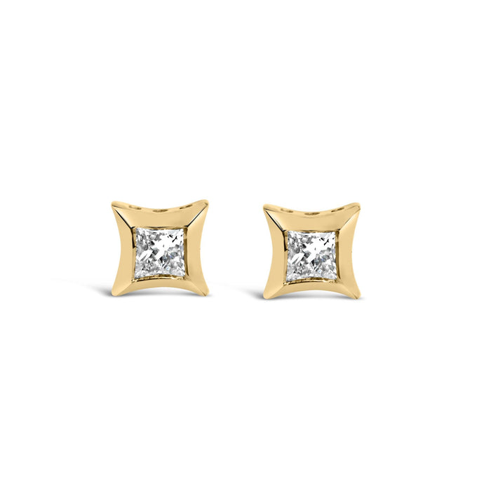 1/5 Ct. T.W. Invisible-Set Princess-Cut Diamond Stud Earrings in 10K Gold, photo 1
