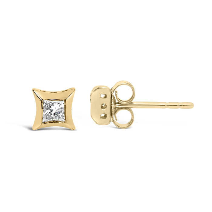 1/5 Ct. T.W. Invisible-Set Princess-Cut Diamond Stud Earrings in 10K Gold, photo 7