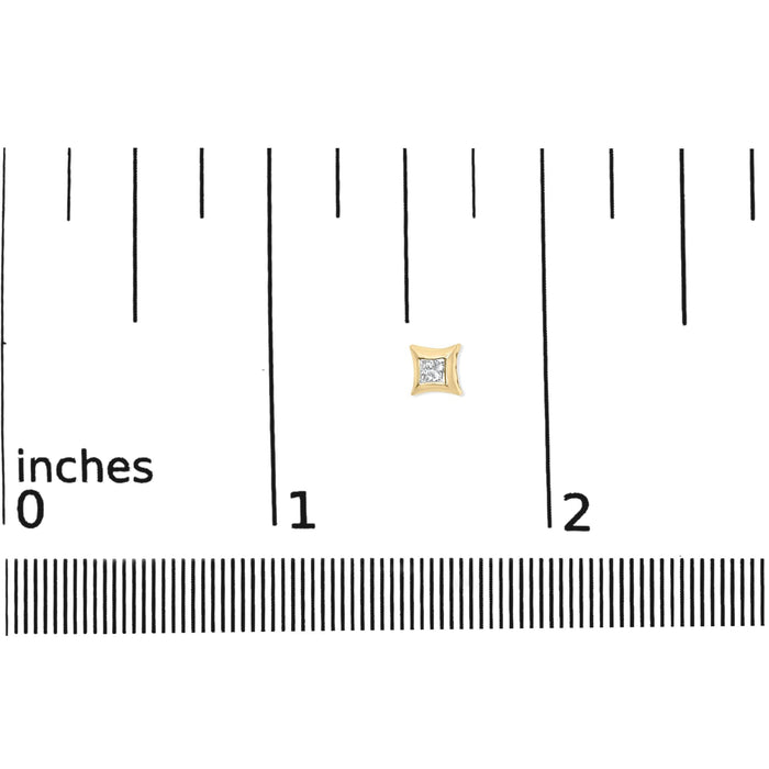 1/5 Ct. T.W. Invisible-Set Princess-Cut Diamond Stud Earrings in 10K Gold, photo 9
