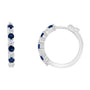 Aretes de aro con zafiro de 2.5 mm y diamantes de 1/2 ct. p.t. en oro blanco de 10K, foto 4