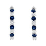 Aretes de aro con zafiro de 2.5 mm y diamantes de 1/2 ct. p.t. en oro blanco de 10K, foto 10