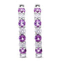 Aretes de aro con zafiro de 2.5 mm y diamantes de 1/2 ct. p.t. en oro blanco de 10K, foto 3