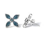 Aretes florales con diamantes azules de 1/3 ct. p.t. en plata de ley, foto 4
