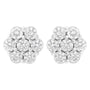 Aretes de botón de racimo floral con 7 diamantes de 0.75 a 1.01 ct. p.t. y cierres de rosca en oro blanco de 14K, foto 1