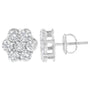 2 Ct. T.W. Floral Composite 7 Stone Diamond Stud Earrings in Sterling Silver, photo 2