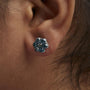 2 Ct. T.W. Floral Composite 7 Stone Diamond Stud Earrings in Sterling Silver, photo 3