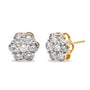 2 Ct. T.W. Diamond Floral Cluster Stud Earrings with Screw Back in 14K Yellow Gold, photo 2