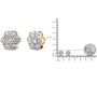2 Ct. T.W. Diamond Floral Cluster Stud Earrings with Screw Back in 14K Yellow Gold, photo 5