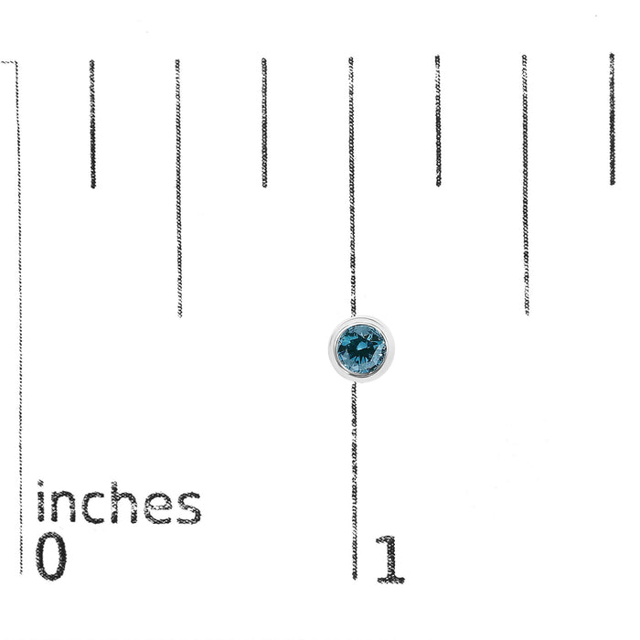 Bezel-Set Lab-Grown Blue Diamond Solitaire Stud Earrings in 14K Gold, photo 14
