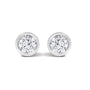1/2 Ct. T.W. Lab-Grown Diamond Bezel Solitaire Stud Earrings in 14K White Gold, photo 1