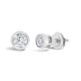 1/2 Ct. T.W. Lab-Grown Diamond Bezel Solitaire Stud Earrings in 14K White Gold, photo 2