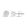 1/2 Ct. T.W. Lab-Grown Diamond Bezel Solitaire Stud Earrings in 14K White Gold, photo 4