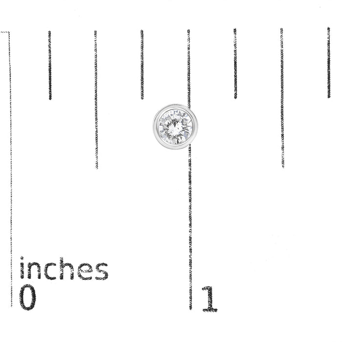 1/2 Ct. T.W. Lab-Grown Diamond Bezel Solitaire Stud Earrings in 14K White Gold, photo 5