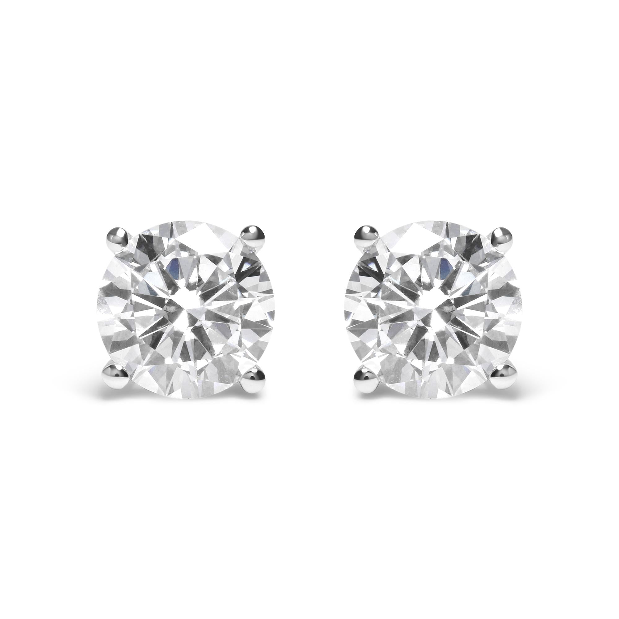 5 Ct. T.W. IGI Certified Lab-Grown Diamond Classic 4-Prong Stud Earrings with Screw Backs in 14K White Gold, photo 1