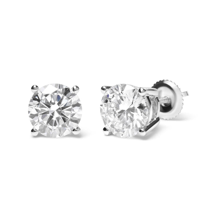 Round Lab-Grown Diamond Solitaire Stud Earrings with Screw Backs in 14K Gold, photo 48