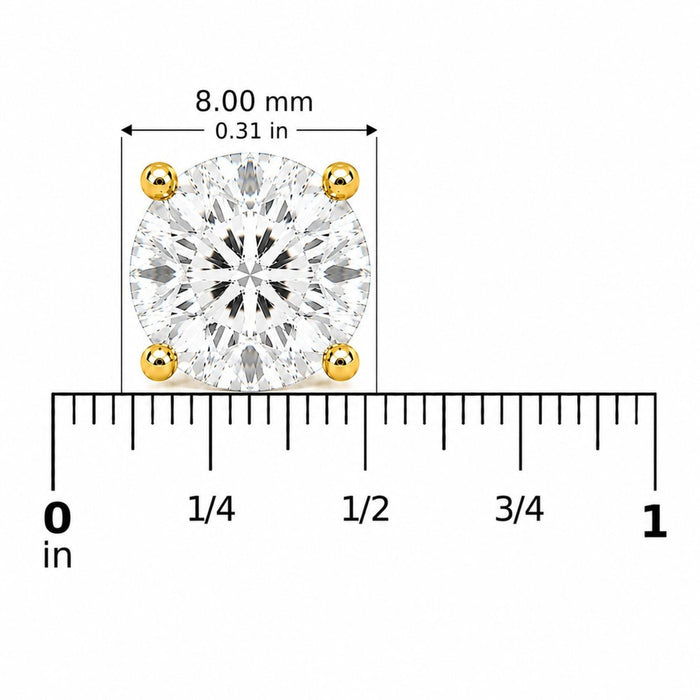 IGI Certified Lab-Grown Diamond Solitaire Stud Earrings in 14K Gold, photo 44