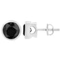 0.75 to 9.5 Ct. T.W. Round Brilliant-Cut Treated Black Diamond Bezel-Set Stud Earrings with Screw Backs in Sterling Silver, photo 37