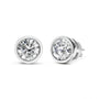 Lab-Grown Diamond Screw-Back Classic Bezel Solitaire Stud Earrings in 14K Gold, photo 4