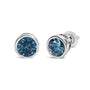 Bezel-Set Lab-Grown Blue Diamond Solitaire Stud Earrings in 14K Gold, photo 4