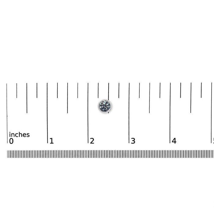 Bezel-Set Lab-Grown Blue Diamond Solitaire Stud Earrings in 14K Gold, photo 13