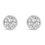 Lab-Grown Diamond Screw-Back Classic Bezel Solitaire Stud Earrings in 14K Gold, photo 2