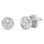 Lab-Grown Diamond Screw-Back Classic Bezel Solitaire Stud Earrings in 14K Gold, photo 5