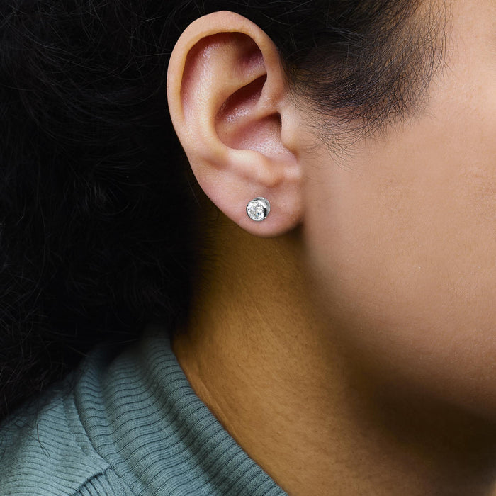 Lab-Grown Diamond Screw-Back Classic Bezel Solitaire Stud Earrings in 14K Gold, photo 8