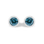 Bezel-Set Lab-Grown Blue Diamond Solitaire Stud Earrings in 14K Gold, photo 3