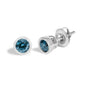 Bezel-Set Lab-Grown Blue Diamond Solitaire Stud Earrings in 14K Gold, photo 6