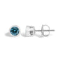 Bezel-Set Lab-Grown Blue Diamond Solitaire Stud Earrings in 14K Gold, photo 12