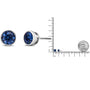Bezel-Set Lab-Grown Blue Diamond Solitaire Stud Earrings in 14K Gold, photo 15