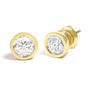 Lab-Grown Diamond Screw-Back Classic Bezel Solitaire Stud Earrings in 14K Gold, photo 3
