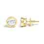 Lab-Grown Diamond Screw-Back Classic Bezel Solitaire Stud Earrings in 14K Gold, photo 9