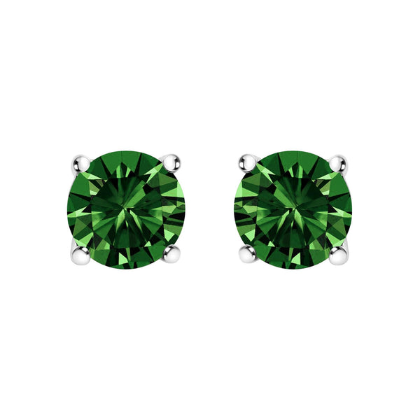 1/2 Ct. T.W. Lab-Grown Green Diamond Classic Solitaire Stud Earrings with Pushback in 14K Gold, photo 2