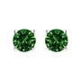 Aretes de botón solitarios clásicos con diamantes verdes cultivados en laboratorio de 1/2 ct. p.t. en oro de 14K, foto 2