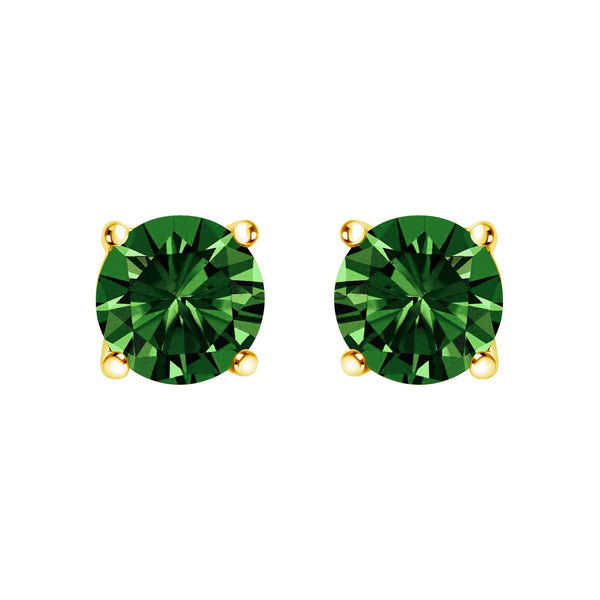 1/2 Ct. T.W. Lab-Grown Green Diamond Classic Solitaire Stud Earrings with Pushback in 14K Gold, photo 1