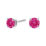 1 Ct. T.W. Lab-Created Round Brilliant-Cut Pink Diamond Classic 4-Prong Solitaire Stud Earrings in 10K White Gold, photo 1