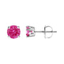 1 Ct. T.W. Lab-Created Round Brilliant-Cut Pink Diamond Classic 4-Prong Solitaire Stud Earrings in 10K White Gold, photo 4
