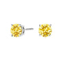 Lab-Grown Yellow Diamond Solitaire Stud Earrings in 14K Gold, photo 12