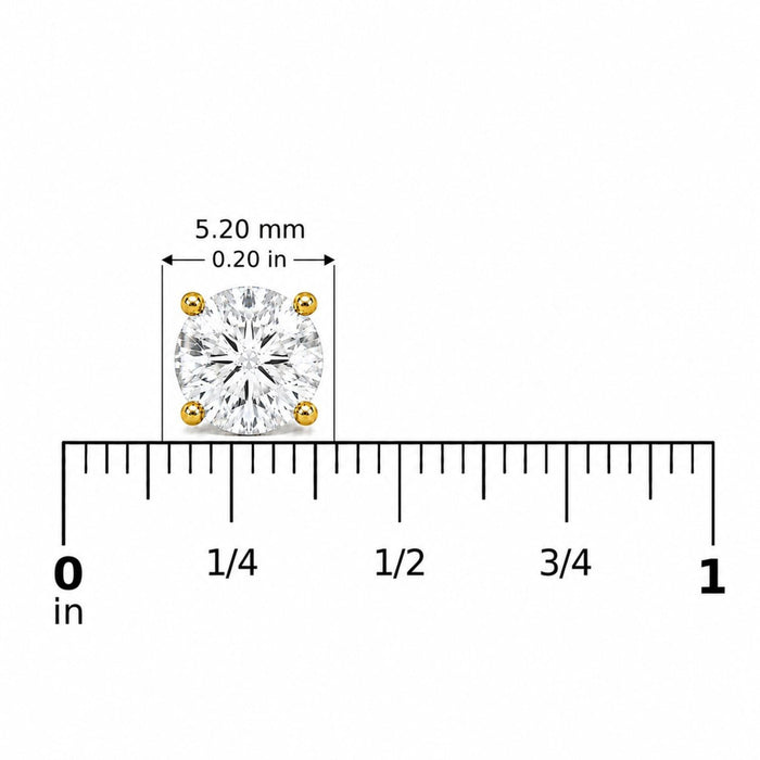 IGI Certified Lab-Grown Diamond Solitaire Stud Earrings in 14K Gold, photo 50