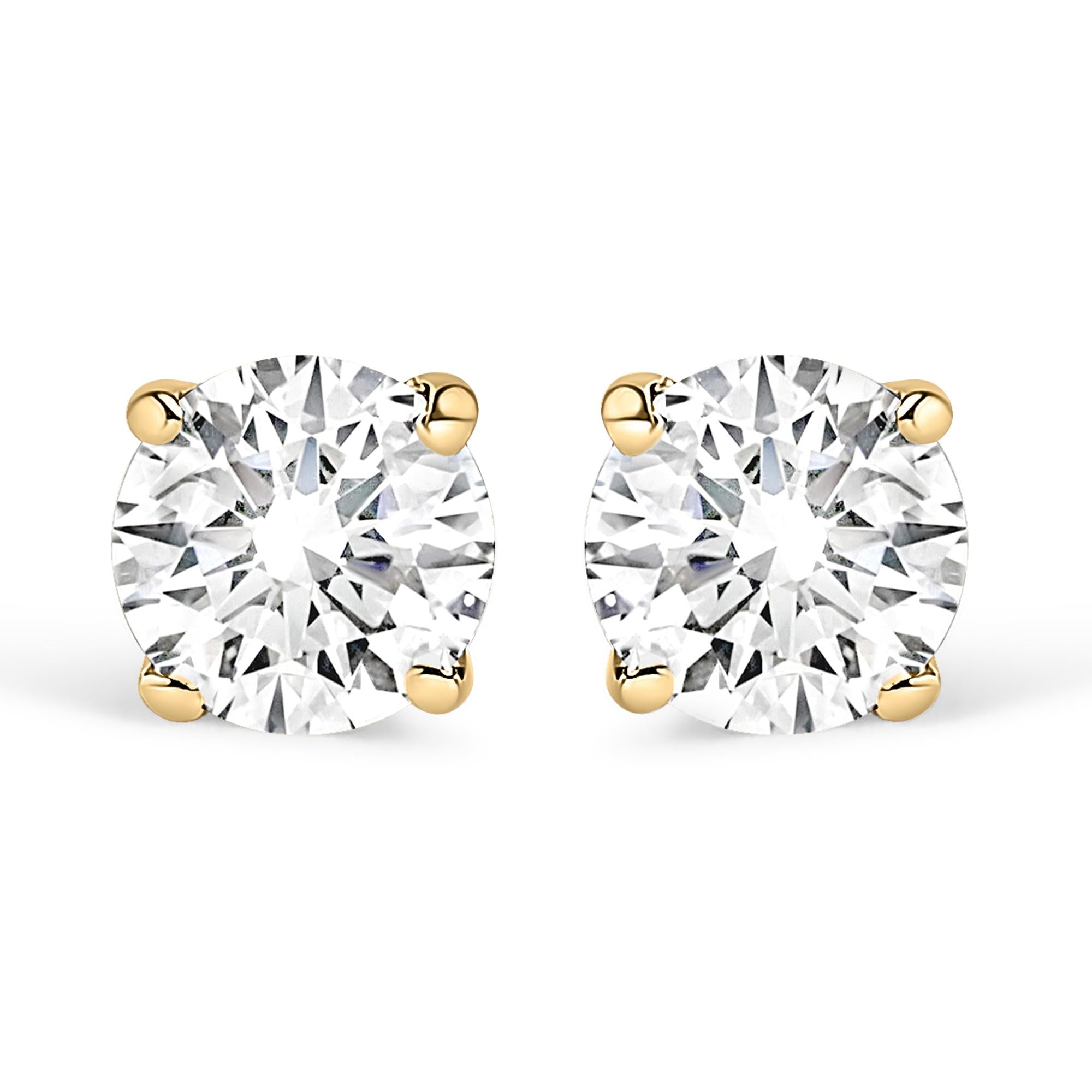1 Ct. T.W. Lab-Grown Diamond Solitaire Stud Earrings in 14K Gold, photo 2