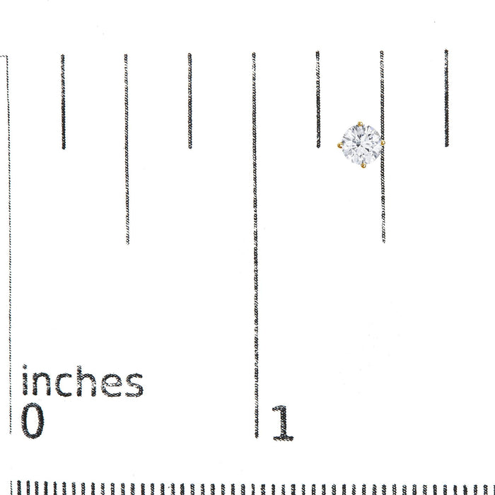 Round Lab-Grown Diamond Solitaire Stud Earrings with Screw Backs in 14K Gold