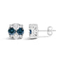 2 Ct. T.W. Treated Blue Diamond Composite Cluster Stud Earrings in Sterling Silver, photo 4
