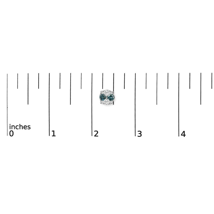 2 Ct. T.W. Treated Blue Diamond Composite Cluster Stud Earrings in Sterling Silver, photo 5