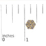 Aretes de botón de racimo floral con diamantes redondos de 3 ct. p.t. en oro amarillo de 14K, foto 5