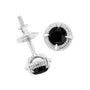 Aretes de botón solitarios milgrain modernos de 4 garras con diamantes de color tratados en plata de ley, foto 21