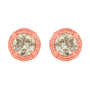 Round Brilliant-Cut Diamond Solitaire Milgrain Stud Earrings in Sterling Silver, photo 2